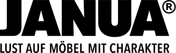 Logo der Marke Janua, mit dem Slogan 'Lust auf Möbel mit Charakter'